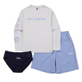 베네통키즈 여아용 하트체크 래쉬가드 세트