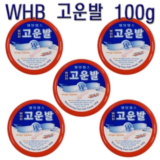 웰빙헬스 WHB 고운발 100g / 발크림 / 에뮤오일 / 뒤꿈치 /발 각질크림, 5개