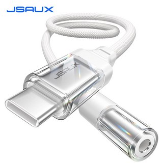 JSAUX C타입 3.5mm 이어폰 투명 변환젠더 통화가능 HIFI음질 스마트 DAC칩, 1개, 화이트, 0.18m