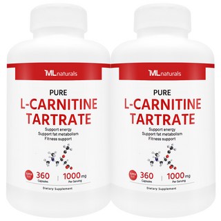 [미국빠른직구] 신제품 마이라이프 내추럴스 L-카르니틴 타르트레이트 1000mg (수퍼사이즈), 360정, 2개