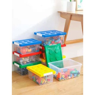 레고 모양 장난감정리함 정리수납정문가 칼라 레고블룩 투명 토이박스 초록 1개 상품 이미지