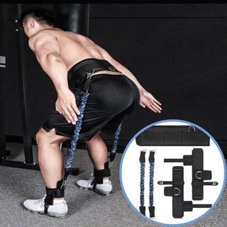 허리+발 연결 하체 점프력 강화 저항 밴드 남녀공용 운동기구, 1세트, 1_블랙 32kg