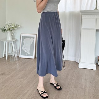 (기본/롱기장) 핫썸머 쿨 밴딩 플레어 롱스커트 4color 냉장고스커트 시원 찰랑 치마 A라인 고무줄