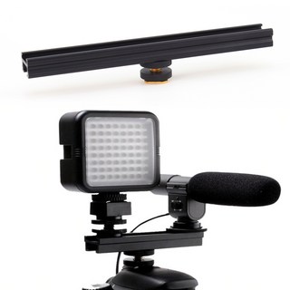카메라 20cm 롱 확장 핫슈 레일 바 마운트 스트로보 모니터, 1개
