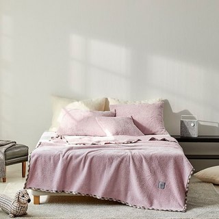 닥스 침구 극세사 테디 핑크 담요