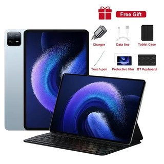 샤오미 태블릿 안드로이드 13 패드 6 프로 스냅드래곤 888 글로벌 버전 태블릿 PC 5G 듀얼 SIM 카드 와이, 02 12GB 256GB, 02 Blue add keyboard