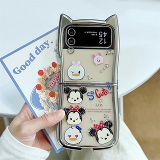 얌코 휴대폰 케이스 z플립3 z플립4 z플립5 z플립6 케이스 실리콘 투명 은테 고양이 귀