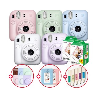 인스탁스 미니12카메라+필름40장+가방+앨범+스트랩 즉석카메라, 핑크, 1개