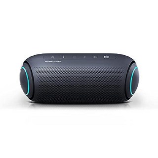 LG XBOOM Go 스피커 PL5 휴대용 무선 블루투스 듀얼 액션 베이스 Sound by Meridian 방수 사운드 부스트 EQ 18시간 배터리 수명 LED 조명 - 블랙, XBOOM GO PL7(블랙)