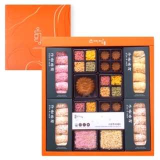 온미당 기름0% 구운유과 명절 한과 선물세트 (쇼핑백 포장), 1세트, 359g