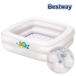 베스트웨이 엠보싱 유아 사각 욕조 풀장 BW 51116, 화이트, 1개
