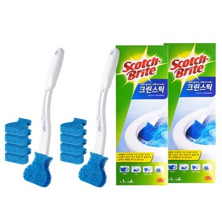 3M 크린스틱 핸들 2+리필 8 변기청소 스타터키트 스카치브라이트, 1세트, 블루