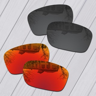 Oakley Jupiter Squared OO9135 선글라스용 E.O.S 편광 강화 교체 렌즈 - 다중, Black-Fire Red, 1개