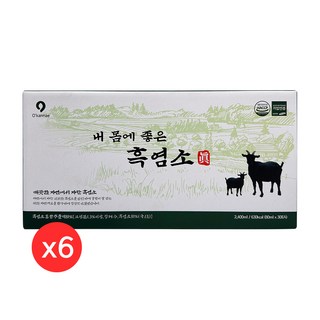 진한 국산 흑염소 100% 정품 여자 남자에게 좋은 식약처 인증 흑영소 진액 즙 추출액 고함량 골드 흙염소 아라키돈산 풍부한 몸보신 보양식 흙념소 흙영소 액기스 80ml 파우치, 2.4L, 6박스