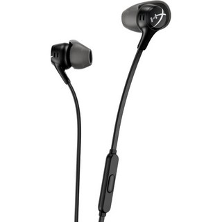게이밍 헤드셋 HyperX 클라우드 이어버드 II - 14mm 드라이버 4개의 이어팁 하드쉘 휴대용 케이스 로우 프로파일 90도 플러그 3.5mm 내장 마이크 다기능 버튼 PC, 블랙
