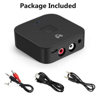 VAORLO Bluetooth 5.0 RCA 오디오 수신기 3.5mm 3.5 AUX 잭 스테레오 음악 차량용 TV 용 NFC 무선 어댑터 홈 스피커 자동 ON/OFF, 블루투스 v5.0