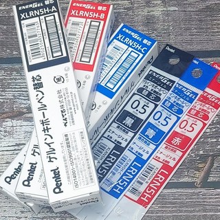 펜텔 에너겔 0.5mm 2색_3색_멀티펜 리필심 XLRN5H 1다스(10개), 1팩, 블랙