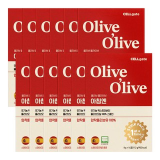 올리브 올라이브 아침엔 유기농 엑스트라버진 올리브오일 8gX14포X12개 100% 스페인 압착올리브유, 112g, 12개