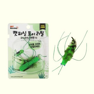 펫모닝 캣피싱 허니허니 메뚜기 리필 PMC 395 고양이 장난감 낚시대 리필, 1개, 초록 메뚜기