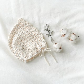 슬로우모먼츠 피오니 레이스 보넷 - 코바늘 아기 보넷 만들기 DIY 태교 키트, 코코아, 1개