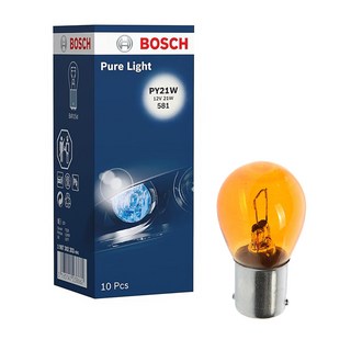 보쉬 Pure Light PY21W [12V 21W] 581 BAU15s 차량용전구 E1인증 (2FH) 황색 싱글전구 1pcs 낱개판매, 1개