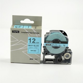 엡손 LW-K200BL LW-K200BK LW-K200PK LW-K200KP LW-K200DA LW-K200DB 마카롱 칼라 12mm 호환 라벨테이프, 밀키블루(SW12BH)