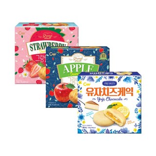 청우 그랑쉘딸기 195g+그랑쉘사과 195g+유자치즈케익 190g, 1개, 580g