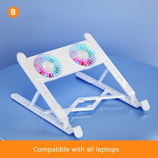 노트북쿨러거치대 노트북쿨링거치대 노트북거치대 1세트 노트북 스탠드 휴대용 탈부착 가능한 팬 쿨링 접이, 01 B, 1개