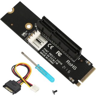 젤론르 NGFF M.2 to PCI-E 4X 1X 확장 카드 키 M 2260 2280 SSD 포트에서 PCIe 어댑터 LED 인디케이터 SATA 15핀 전원 공급 장치 비트코인, 1개