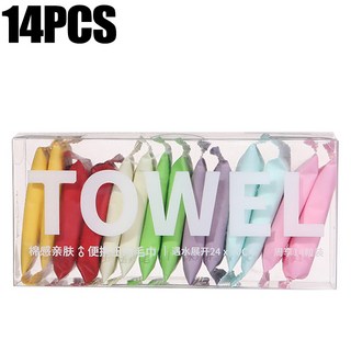 일회용 압축 타올 휴대용 여행 두꺼운 페이스 클렌징 뷰티 스퀘어 욕실 수건, 01 14PCS