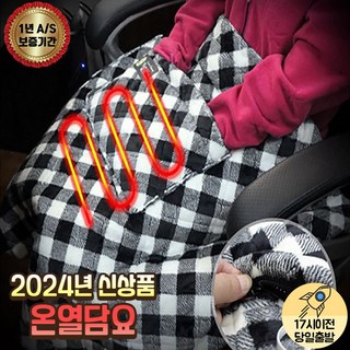 무선 usb 휴대용 캠핑 차박 전기 무릎 발열 온열담요, 유로체크블랙, 87 x 70 cm