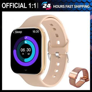 Apple Watch 9 GPS 트랙 스마트 워치 남성 여성 심박수 체온 블루투스 통화 방수 스포츠 스마트 워치의 새로운 기능, Golden mesh belt