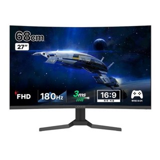 주연테크 FHD 180Hz 게이밍 커브드 모니터, 68cm, 일반 X27FC-180