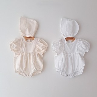 리틀문라이트 마들렌(롬퍼+보넷) 신생아 여름 바디수트 롬퍼