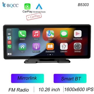 멀티 BQCC IPS 스크린 차량용 플레이어 Mirrorlink BT FM 라디오 USB 오디오 출력 무선 카플레이 안드로이드 자동차 스테레오 10.26 인치 MP5 B5303, 1개