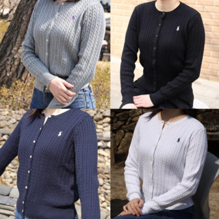 폴로 랄프로렌 가디건 걸스 꽈배기 케이블 니트 가디건 그레이 네이비 블랙 화이트 L XL