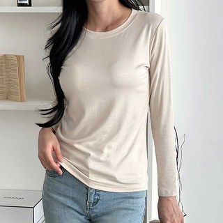 wownts 베이직 레이온 긴팔티 심플 데일리 라운드넥 7컬러 rim*87506Cw