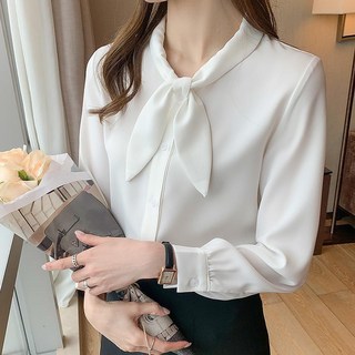 아톰닉 우아한 리본 타이 블라우스 클래식 무드 실키 블라우스 모던 오피스 리본 블라우스 엘레강스 새틴 블라우스