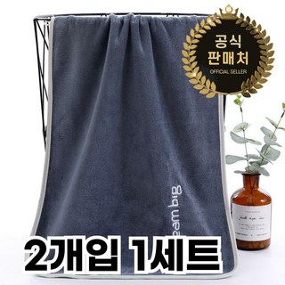 에끌라홈 부드러운 극세사 스포츠타올, 2개, 블루