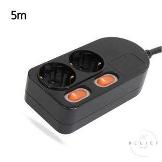 멀티탭 개별스위치 2구 5M 블랙 전기 산업용 냉장고, 1, 1개