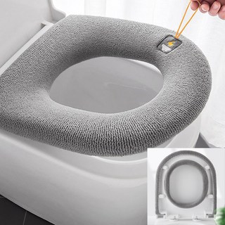 변기시트 변기 덮개 보온 커버 손잡이 겨울 좌변기, O자변기커버 퍼플, 1개
