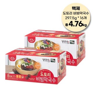 백제 일월풍면 도토리 비빔막국수 (육수 고명 면 양념장 포함) - 최신제조, 4.76kg, 1개