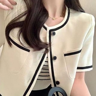 여성 반팔 트위드 자켓