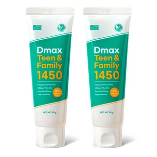 듀오솔루션 디맥스 주니어&청소년 온가족 패밀리치약 1450ppm 고불소 틴앤패밀리 임산부 비건치약 민트향, 2개, 90g