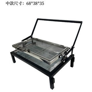 회전그릴 양면그릴 삼겹살그릴 중형 바베큐 기계, 스텐+블랙 베이스 미디엄, 1개