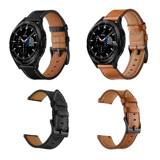 갤럭시 워치4 40 44mm 클래식 42 46mm 호환 고급 가죽 스트랩 밴드 시계줄 SM-R860/R870/R880/R890N, 브라운