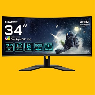 GIGABYTE G34WQCP HDR 21:9 울트라와이드 WQHD 커브드 게이밍 144Hz 리얼 180Hz 34인치 게이밍 모니터, 86cm
