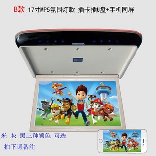 차량용 천장 모니터 17인치 MP5 스크린 LCD 조명 일체형, 10 17인치 앰비언트 USB/HDMI/미러링 그레이/