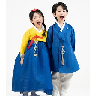노랑저고리 파랑치마 고급 여아한복 아동 (백일-10호) 돌잔치 아기