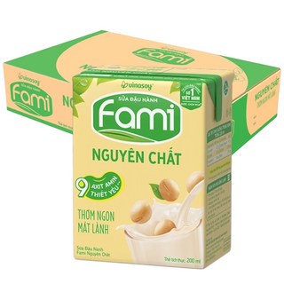 FAMI VINASOY 베트남 파미 두유/기본맛 두유, 36개, 200ml